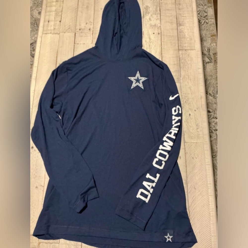 NFL Dallas Cowboys Navy Hooded Long Sleeve Shirt